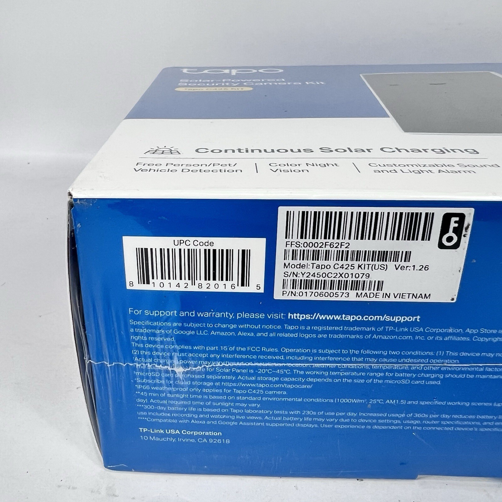 TP-LINK Tapo C425 Kit Solar-Powered Security Camera Kit 2K QHD New Sealed