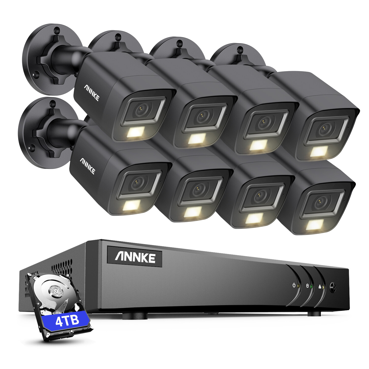 ANNKE 8CH DVR 5MP Audio Security Camera System Full Color Night Human Detection