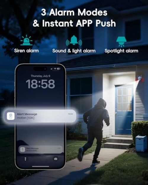 2K Solar Security Cameras Wireless Outdoor, 360° PTZ Camera for Home 1-Pack