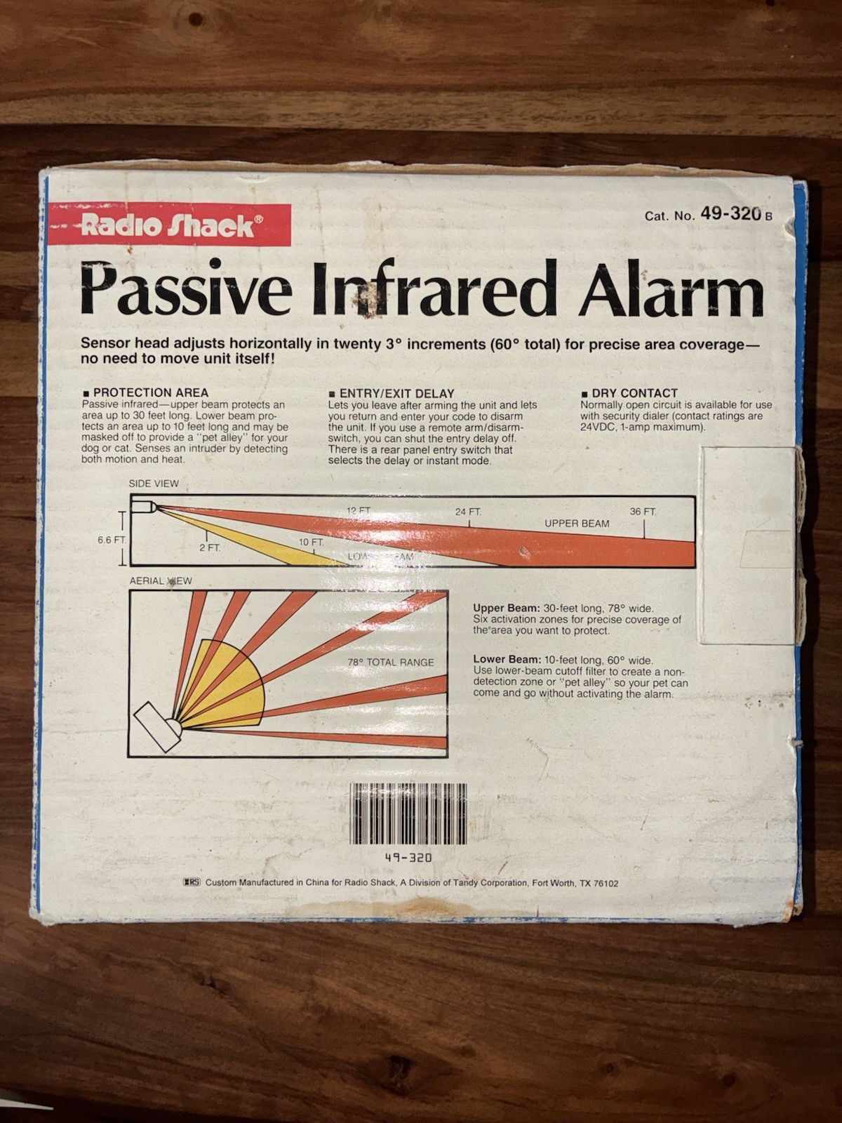 Safe Home Radio Shack Passive Infrared Home Burglar Alarm 49-308B (Unused)