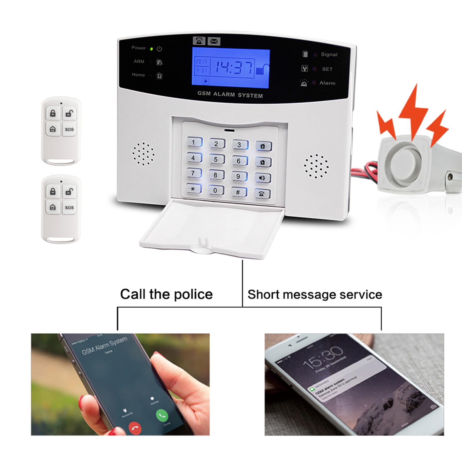 1-WiFi GSM Alarm System Tuya Smart Home LCD Display Security Alarm Support AEJL