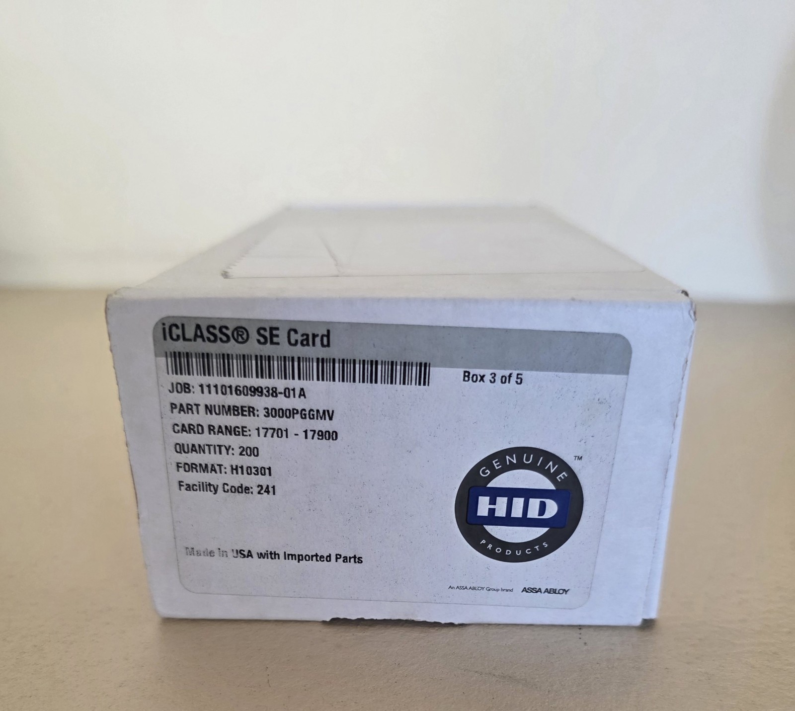 HID 3000PGGMV 3000 iCLASS SE Smart Cards (Pack of 100)