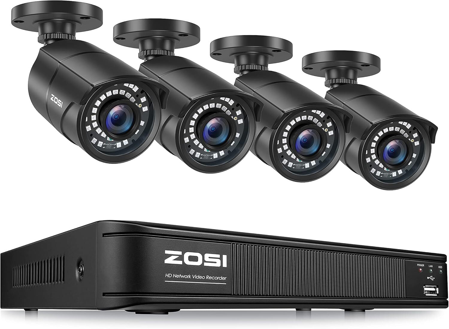 ZOSI H.265+1080p 8CH 5MP PoE NVR Security Camera System Outdoor Indoor Home