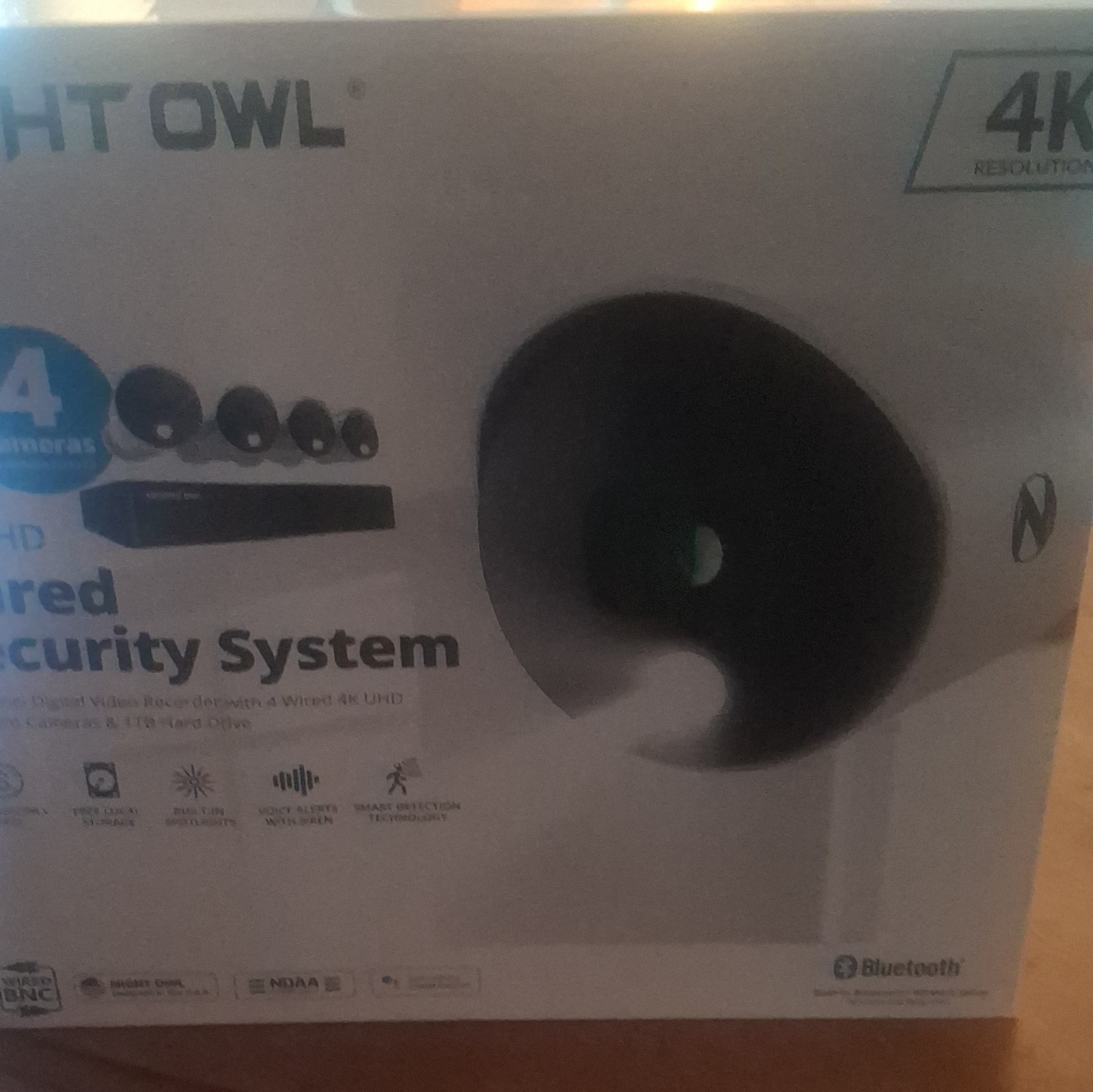 Night Owl 4K UHD Wired 8CH DVR Security System 4 Cameras 1TB Bluetooth