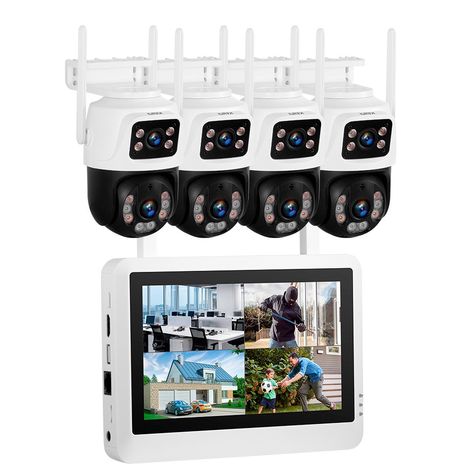 WiFi Wireless Camera Security Package H.265+ 7 Inch Screen NVR Mobile Access Kit