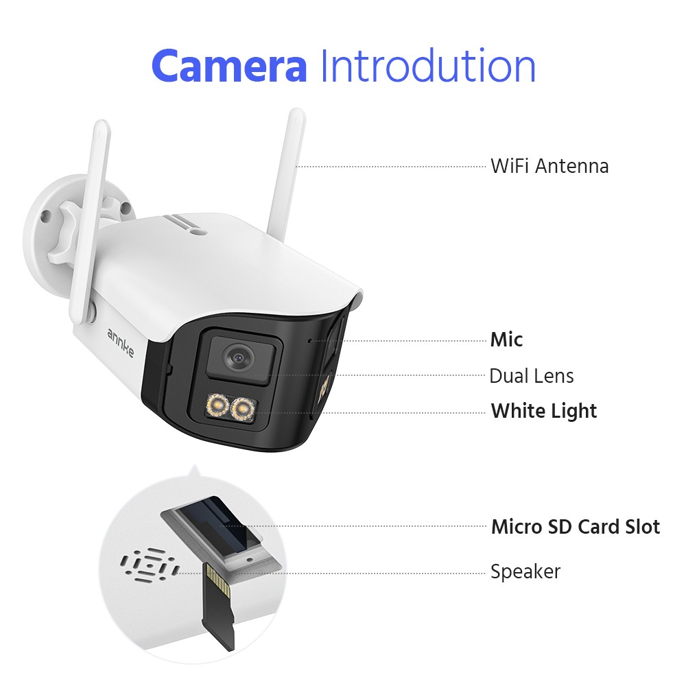 ANNKE 4MP Wireless Security Camera System WIFI Color Night 2-Way Audio 170° View