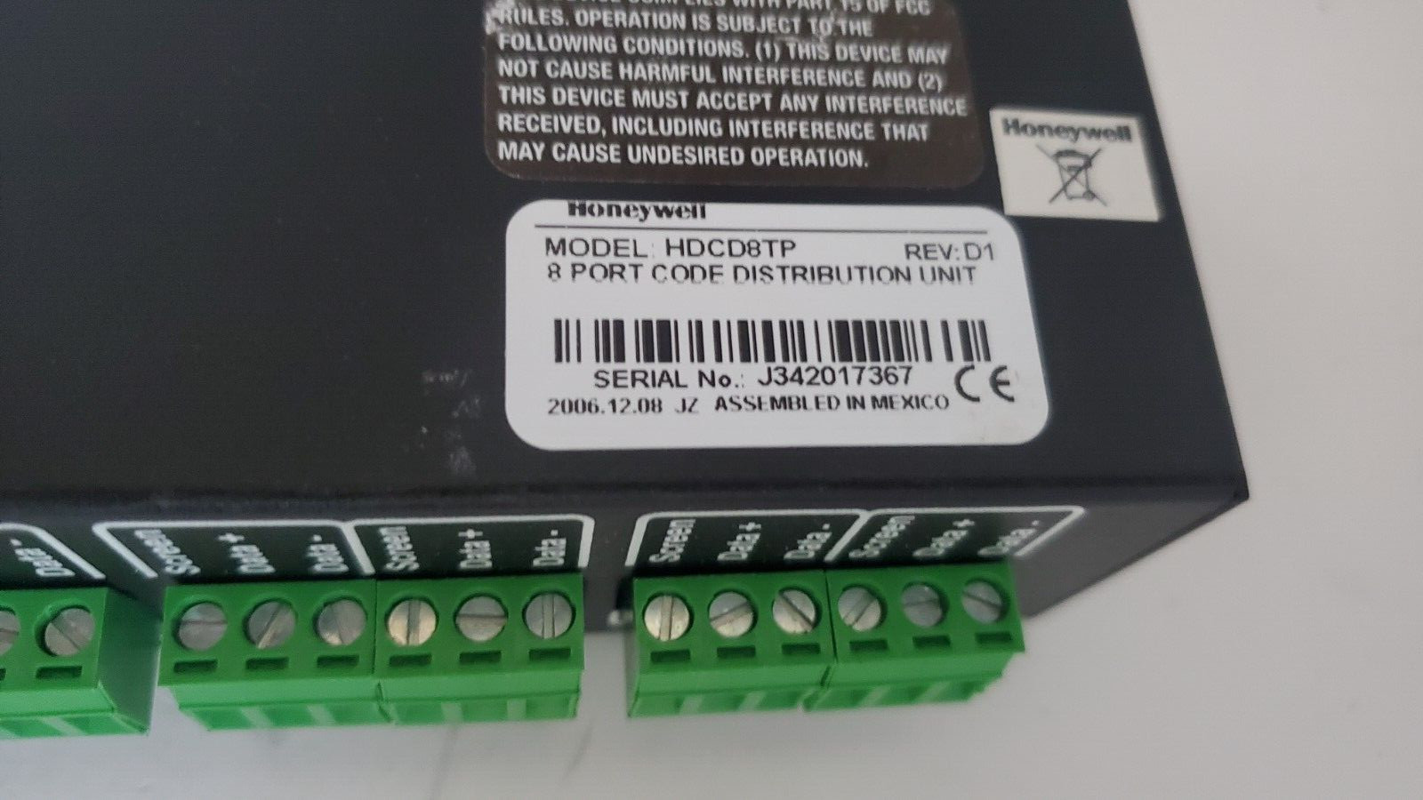 Honeywell HDCD8TP 8 Port Code Distribution Unit
