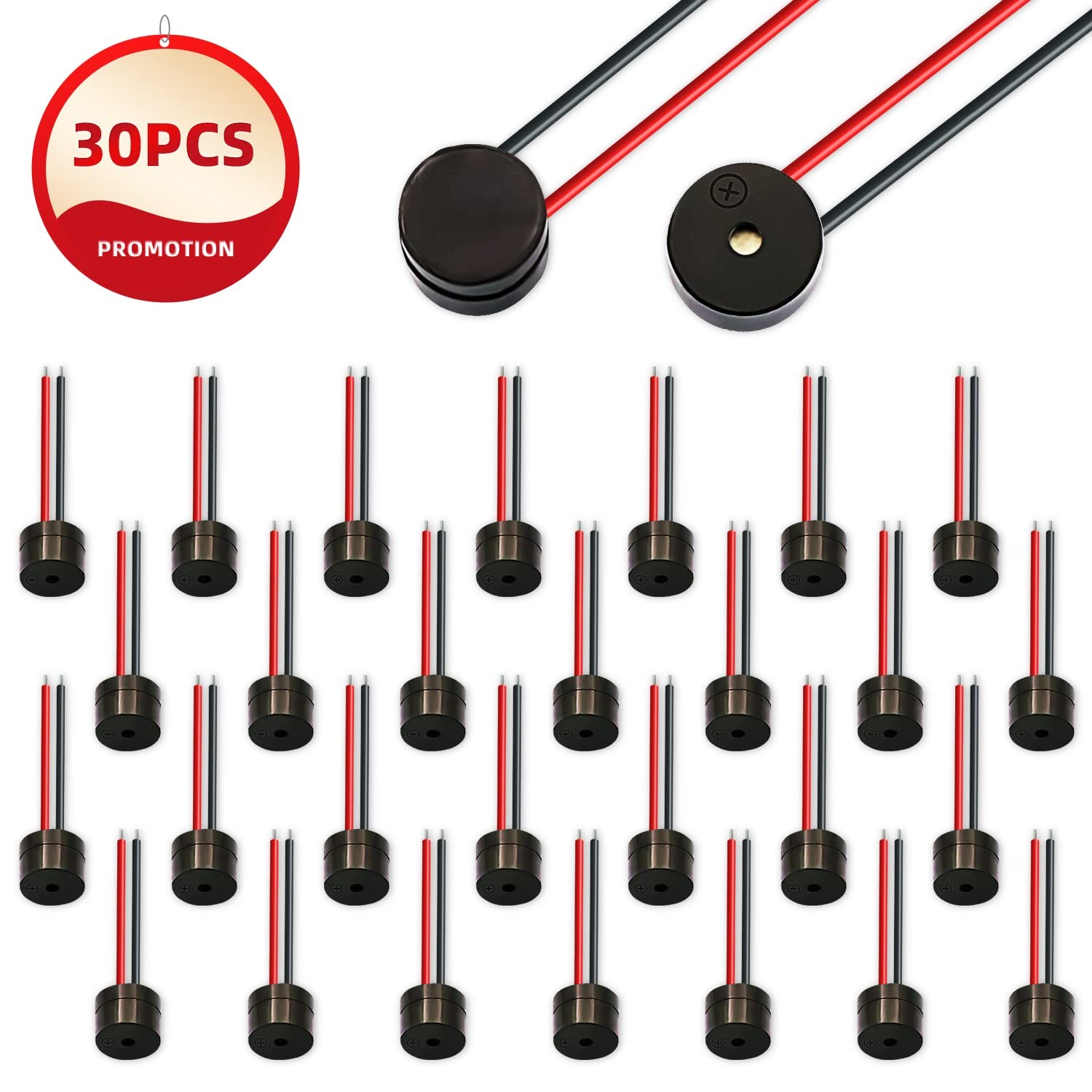 30Pcs DC 12V Electronic DC Buzzer 5v Alarm Active Piezo Beep Sound ABS Housin…