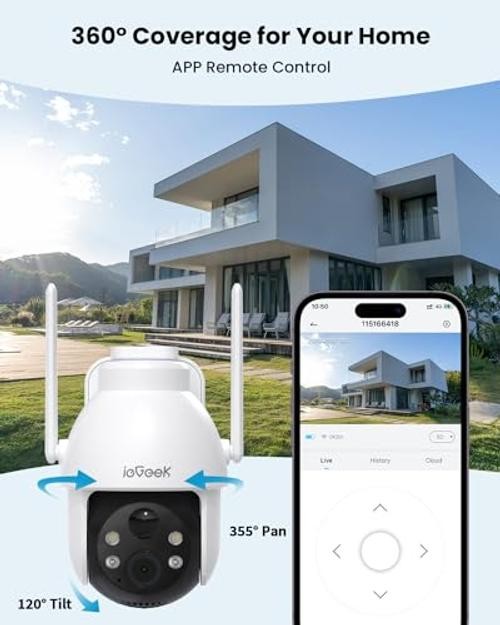Security Cameras Wireless Outdoor, 2K Solar & Battery Powered Camera(White)