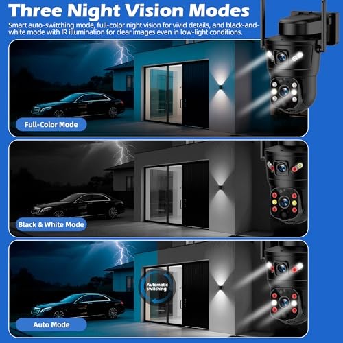 3K Solar Security Camera Wireless,270°Pan 90°Tilt Auto Tracking,WiFi D05-128G