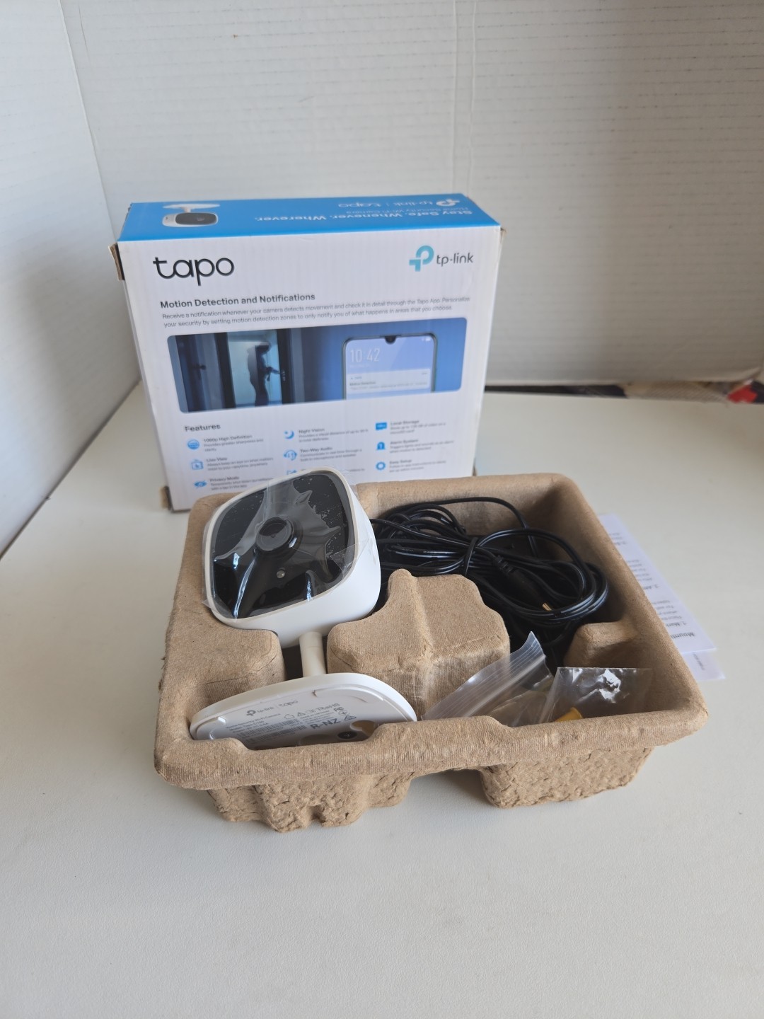 TP-LINK Tapo HD 1080p Indoor Security Wi-Fi Camera, Tapo Night Vision, White