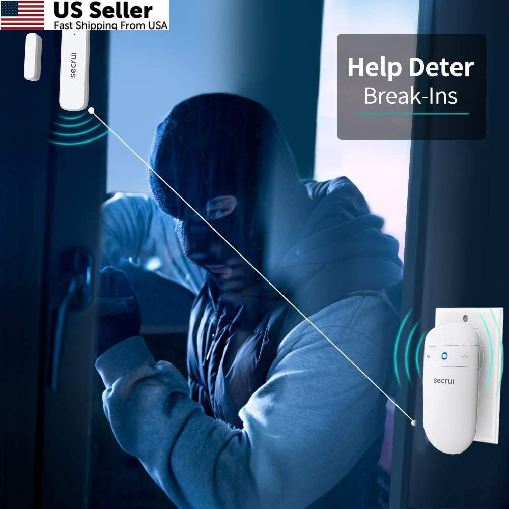 Door Chime When Opens, Opened Alarm for 1 Receiver+1 Sensor, White