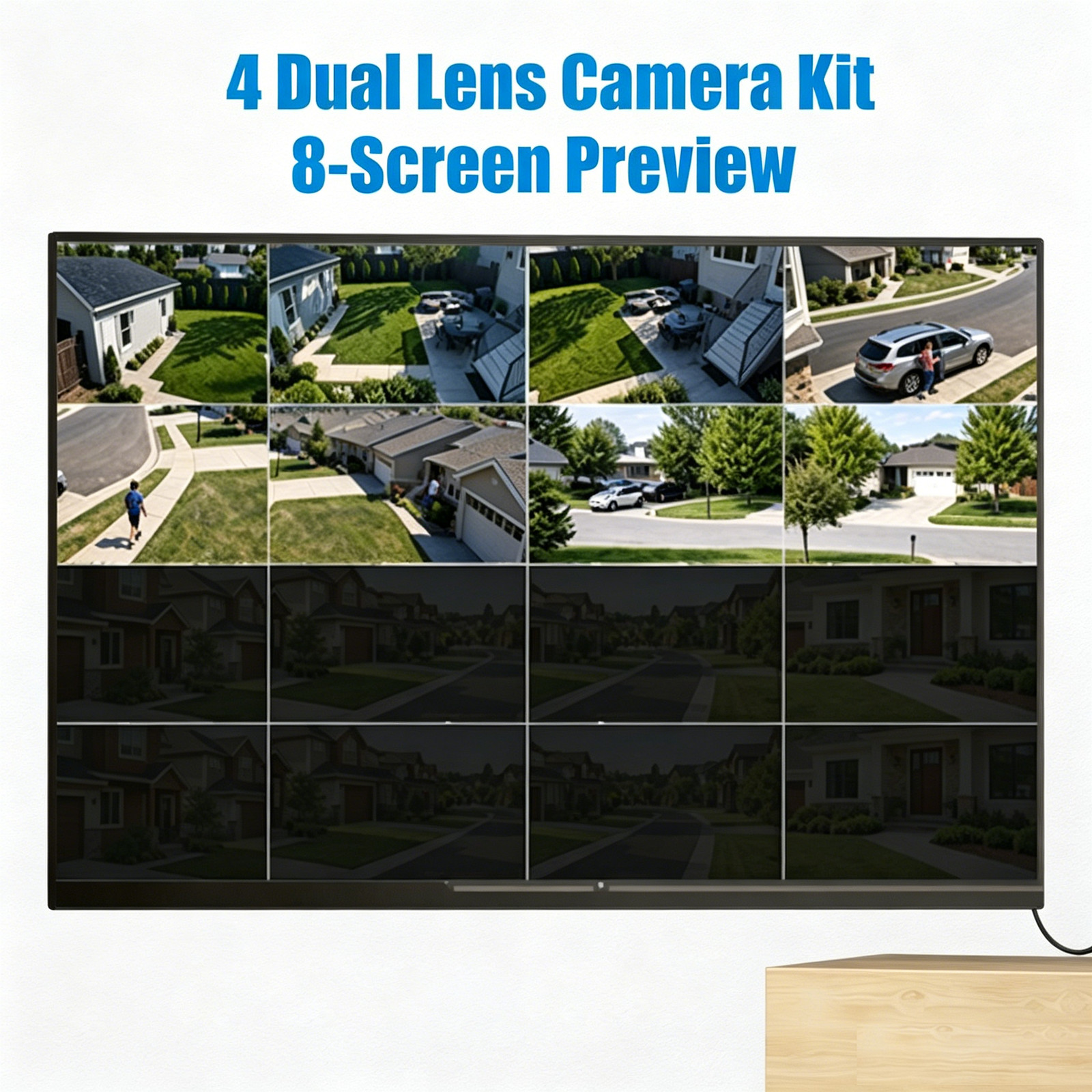 5G WiFi Wireless Security Camera System Dual Lens 10CH NVR 500GB HDD Outdoor Lot
