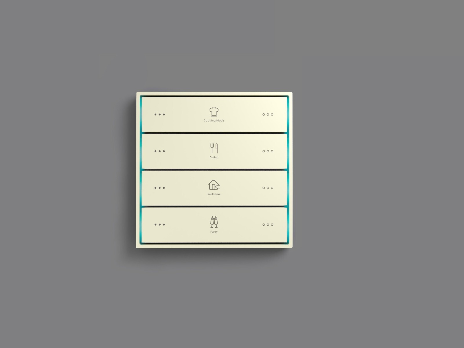 KNX KEYPAD 8 BUTTONS CITRON SQUARE OR RECTANGULAR LUXURE POLAR WHITE