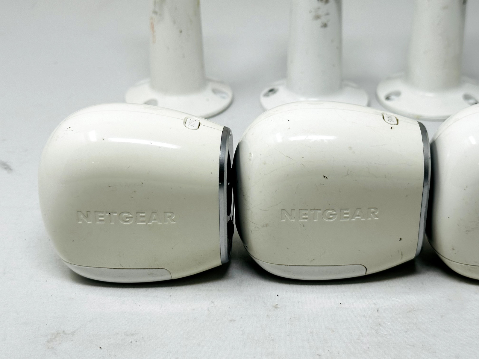 4 Netgear Arlo VMC3030 Wireless Security Camera ONLY (No Battery) w/ Mounts