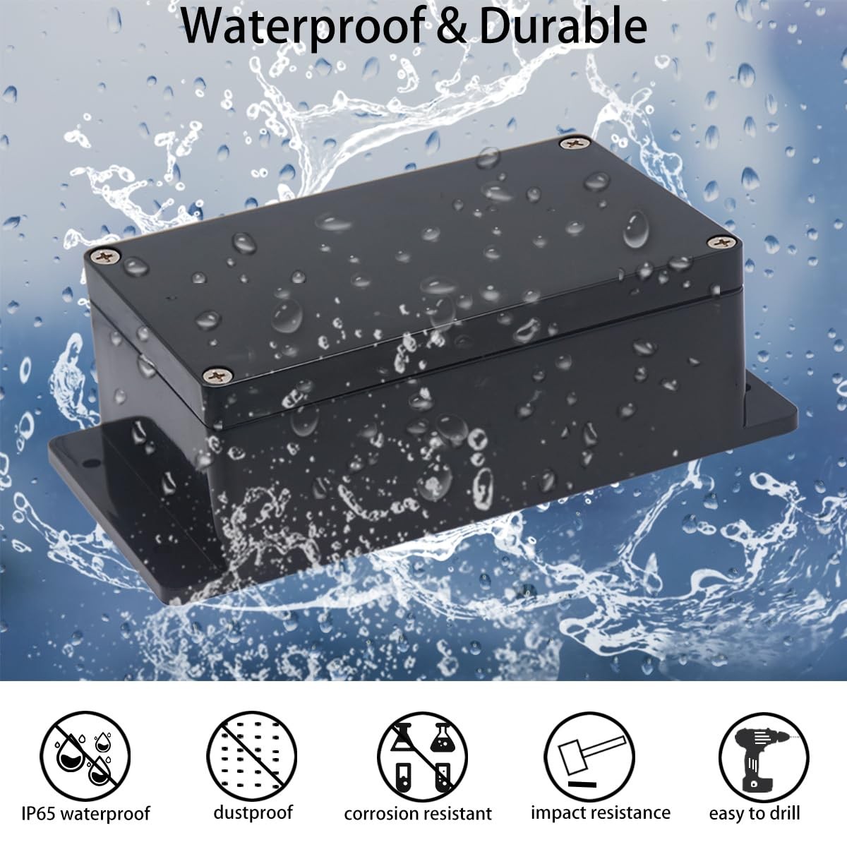 Otdorpatio 2Packs Junction Box IP65 3.94″x2.68″x1.97″(2Pcs), Fixed Ear Design