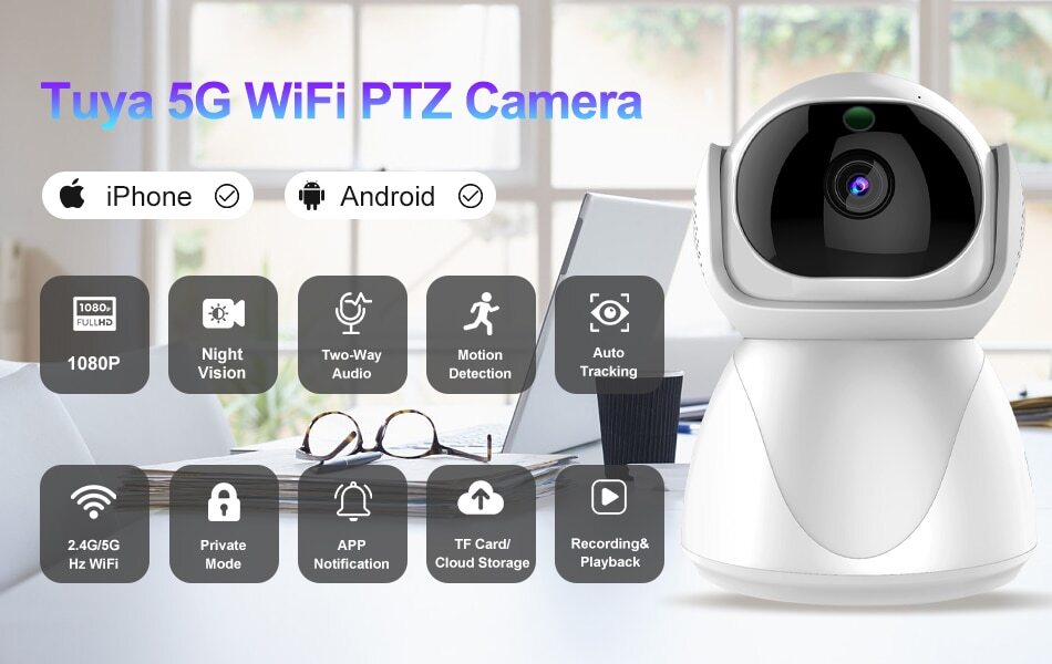 Camara De Seguridad Wifi Inalambrica HD Para Casa Interior Con Audio y Microfono