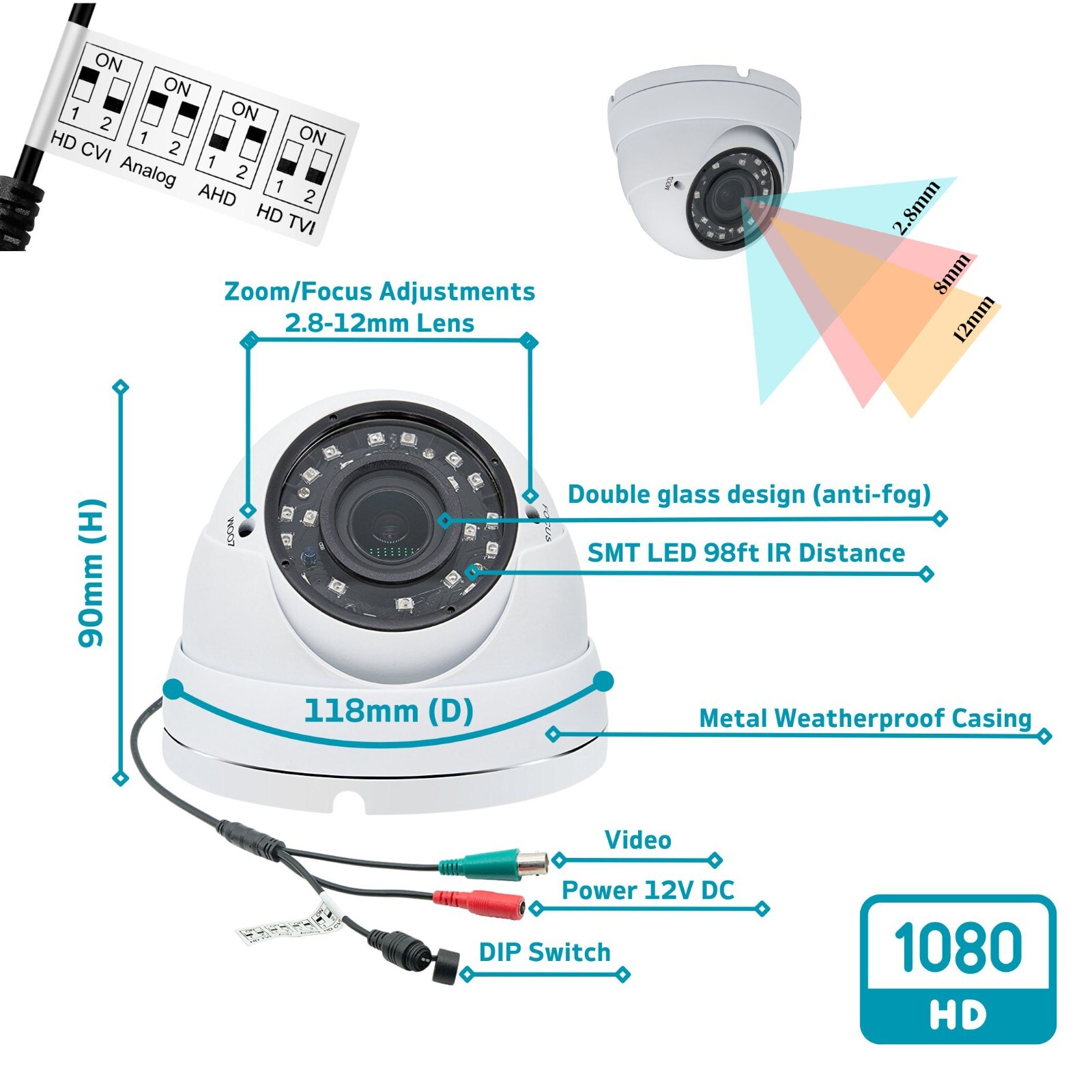 1080P HD 32 Channel Complete Security Camera System 12TB HDD for Recording