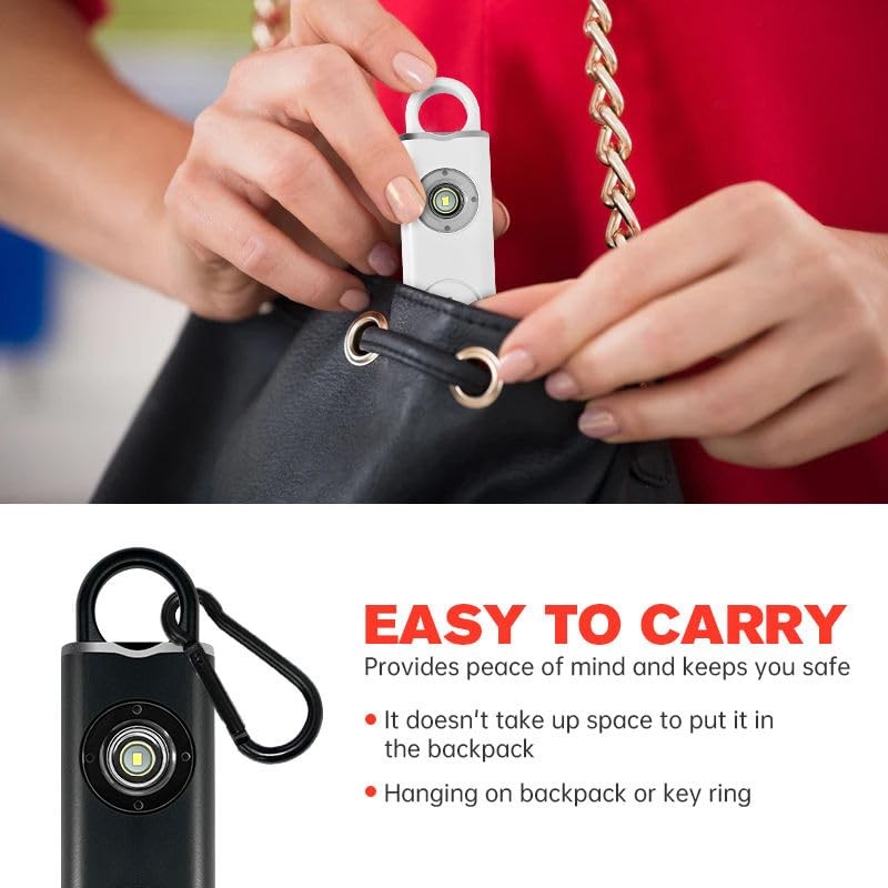 Rechargeable Personal Safety Alarm for Women | 130dB Loud Siren with Strobe L…