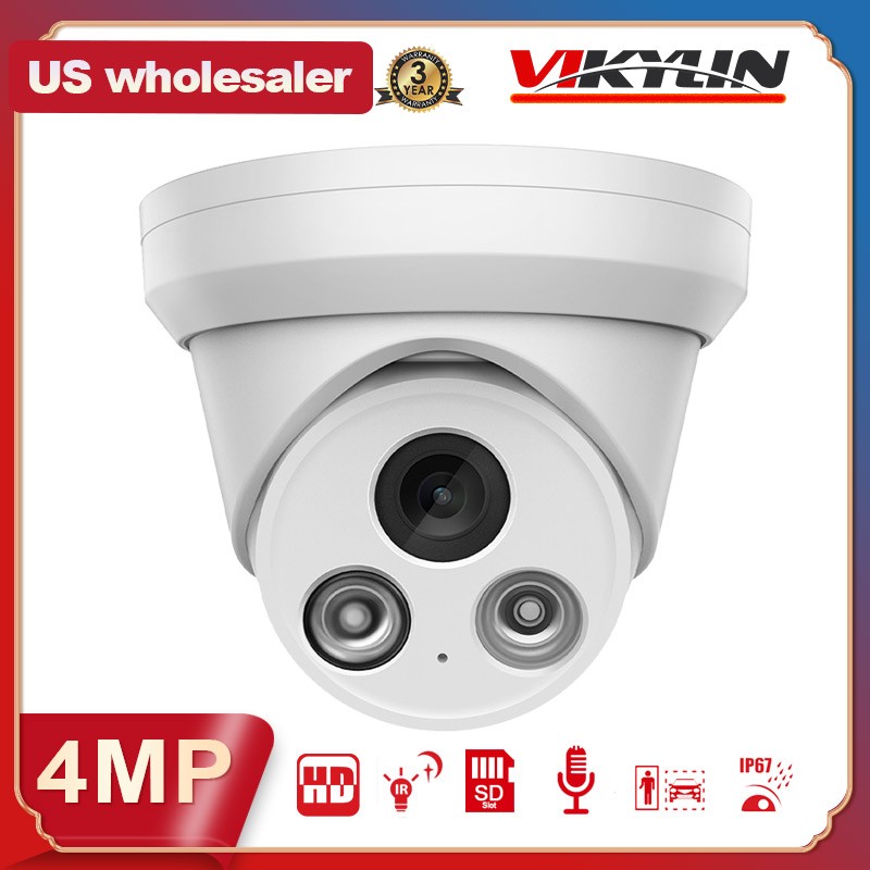 Vikylin 16ch CCTV System 4MP IP Camera Mic IR 30m Home Outdoor 4K 16POE NVR Lot
