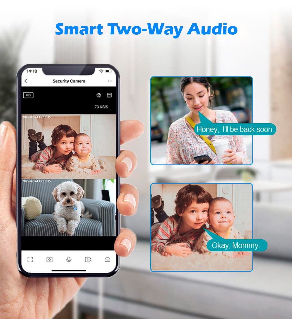Home & Office 6MP 360° Camera WiFi Bluetooth Indoor Surveillance Night Vision