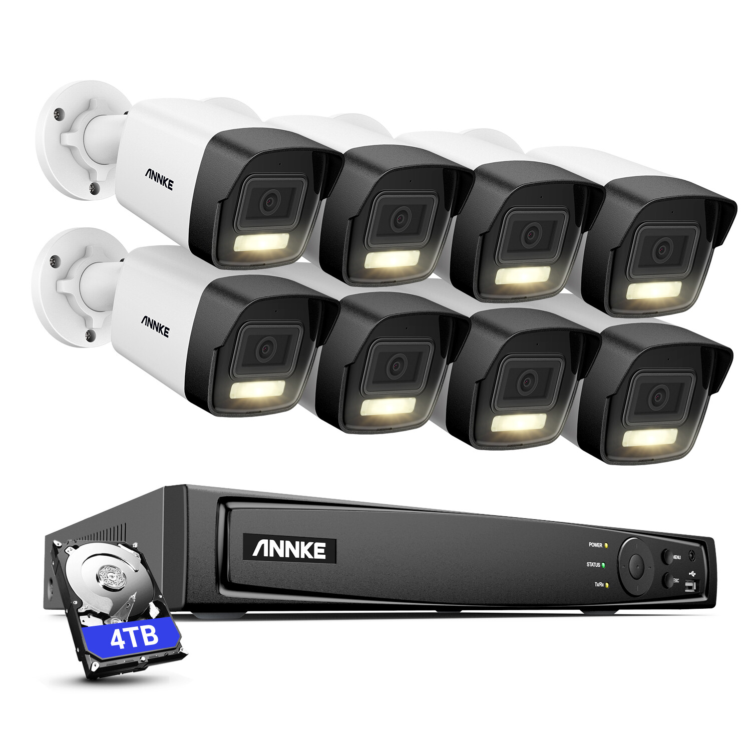 ANNKE 8CH 12MP NVR 5MP POE AI Color Night Security Camera System Audio Recording