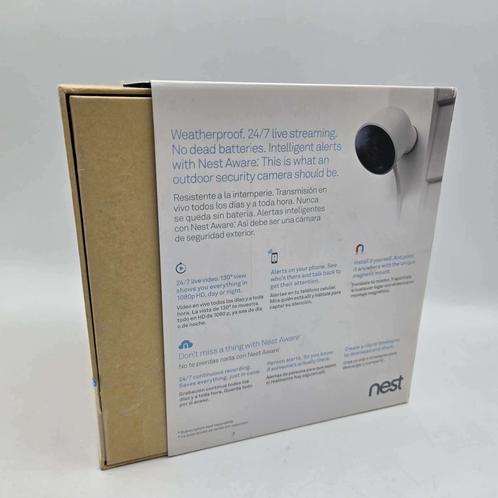 New Google Nest Cam Outdoor 1st Gen A0033 NC2100ES – READ