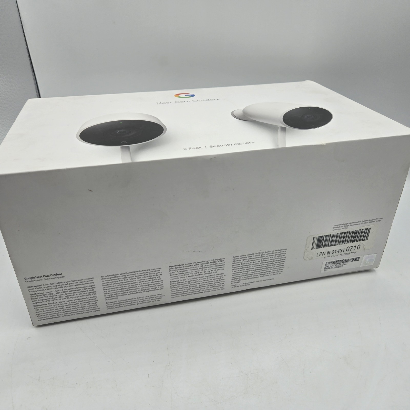 New Open Box Nest Cam Outdoor 1st Gen A0033 NC2100ES 2-Pack