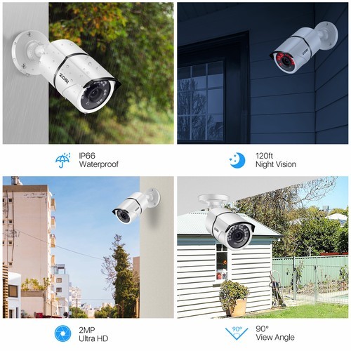 ZOSI 8CH 1080P Outdoor Security Camera System 5MP Lite CCTV DVR Kit 1/2TB HDD