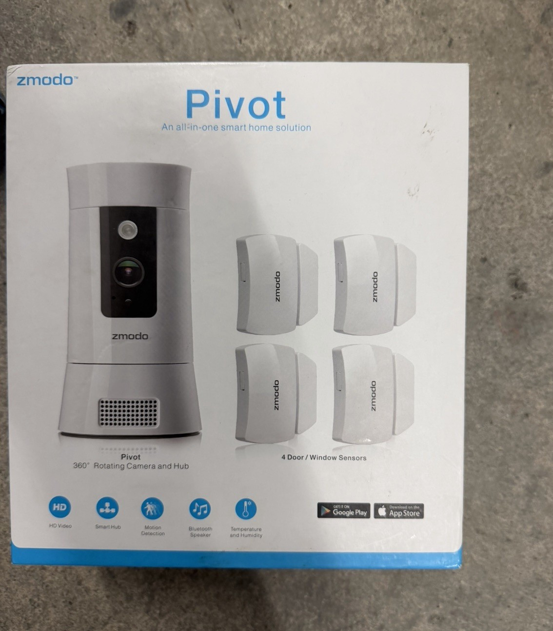 Zmodo Pivot Wi‑Fi Indoor 360° 1080p HD Security Camera w/ 4 Door Sensors