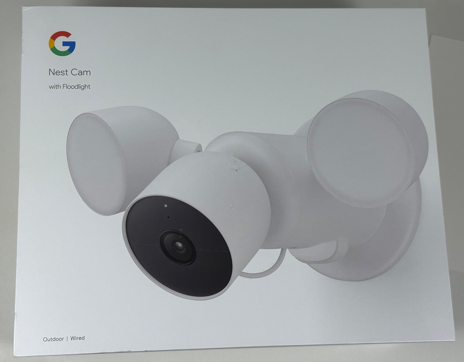 Google Nest Cam with Floodlight Outdoor Wired Security Camera – White
