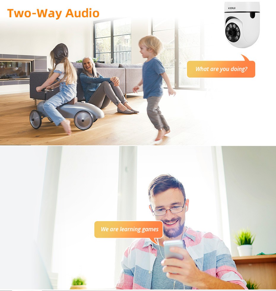 1080P WiFi E27 Light Bulb Camera 3PCS Smart Home Security Surveillance Cameras