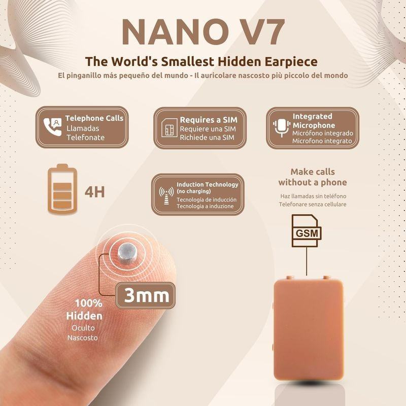 Spy Earpiece GSM Wireless Earphones Invisible Hidden Mini Headset Exam SIM Card