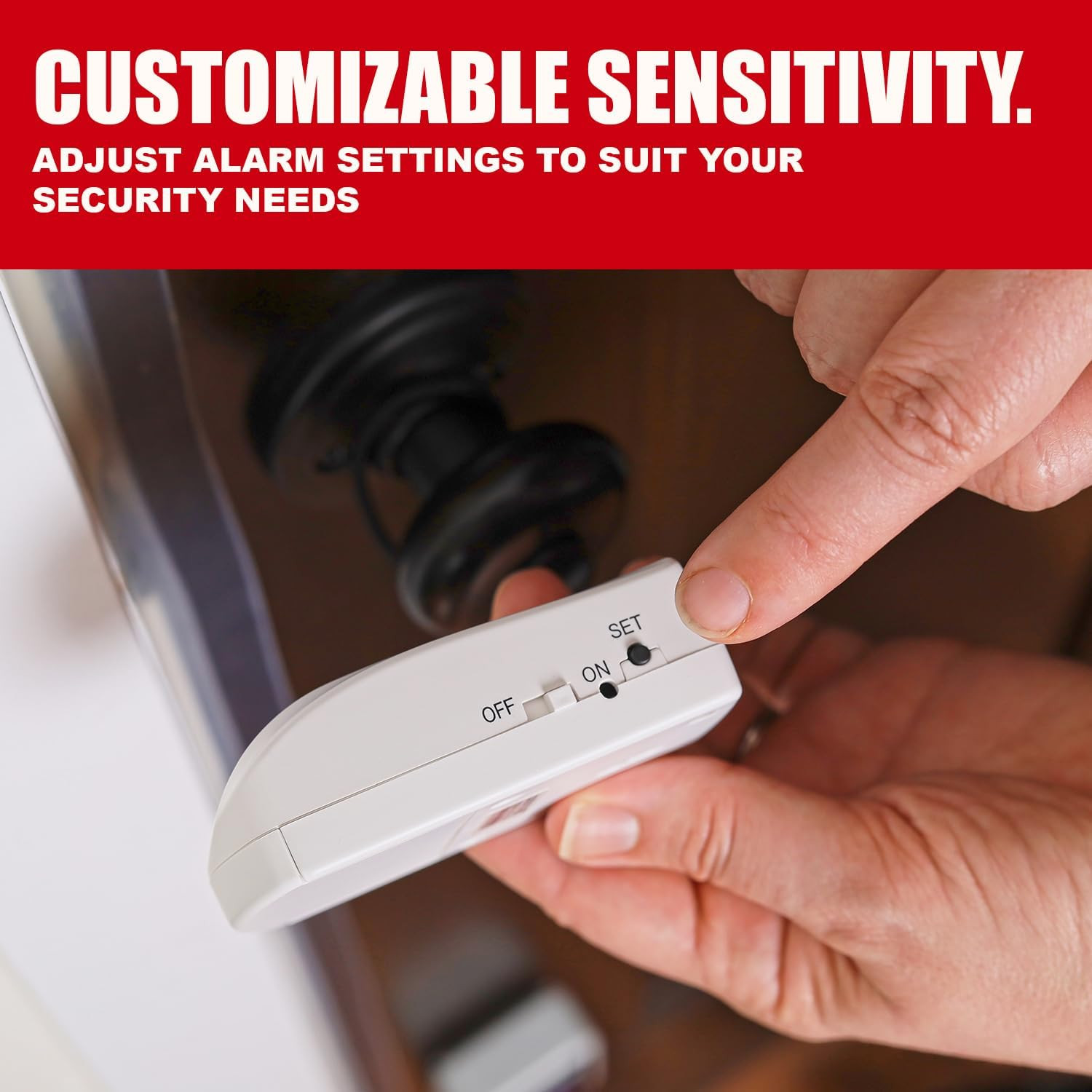 Door Handle Alarm with 130Db Vibration Triggered Portable Door Alarm – Perfect W