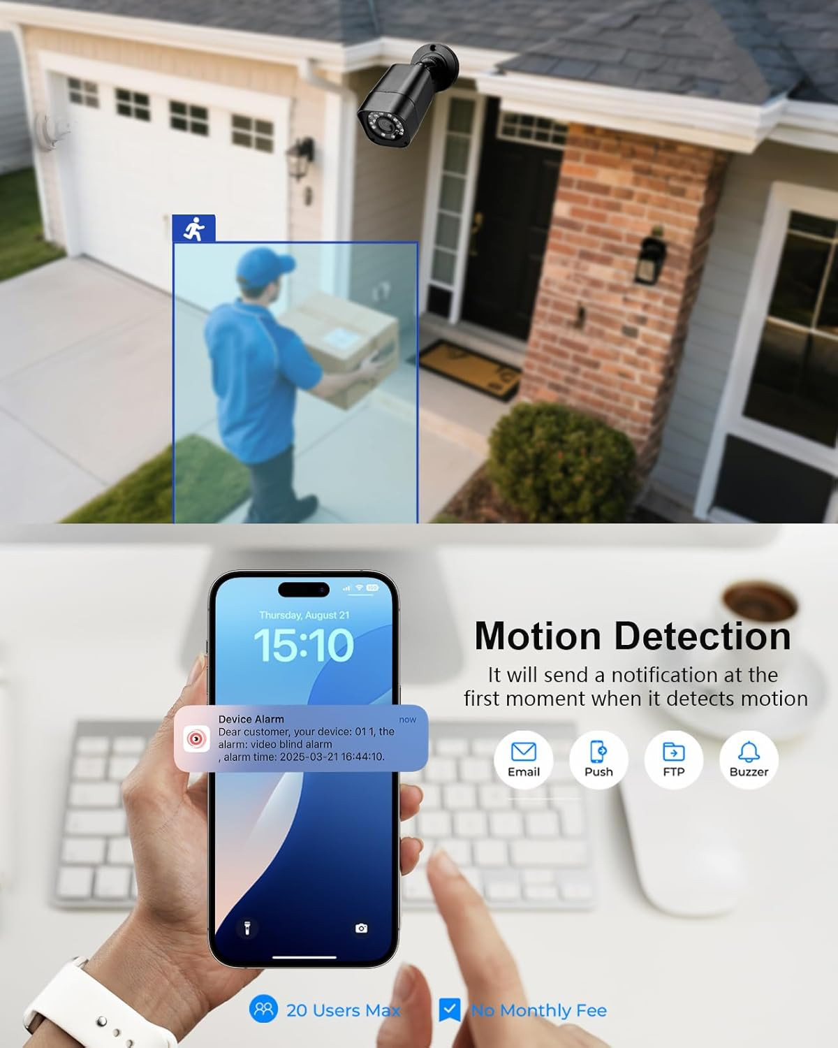 1080P 4CH Wired Security Camera System with 512GB HDD & Remote Access