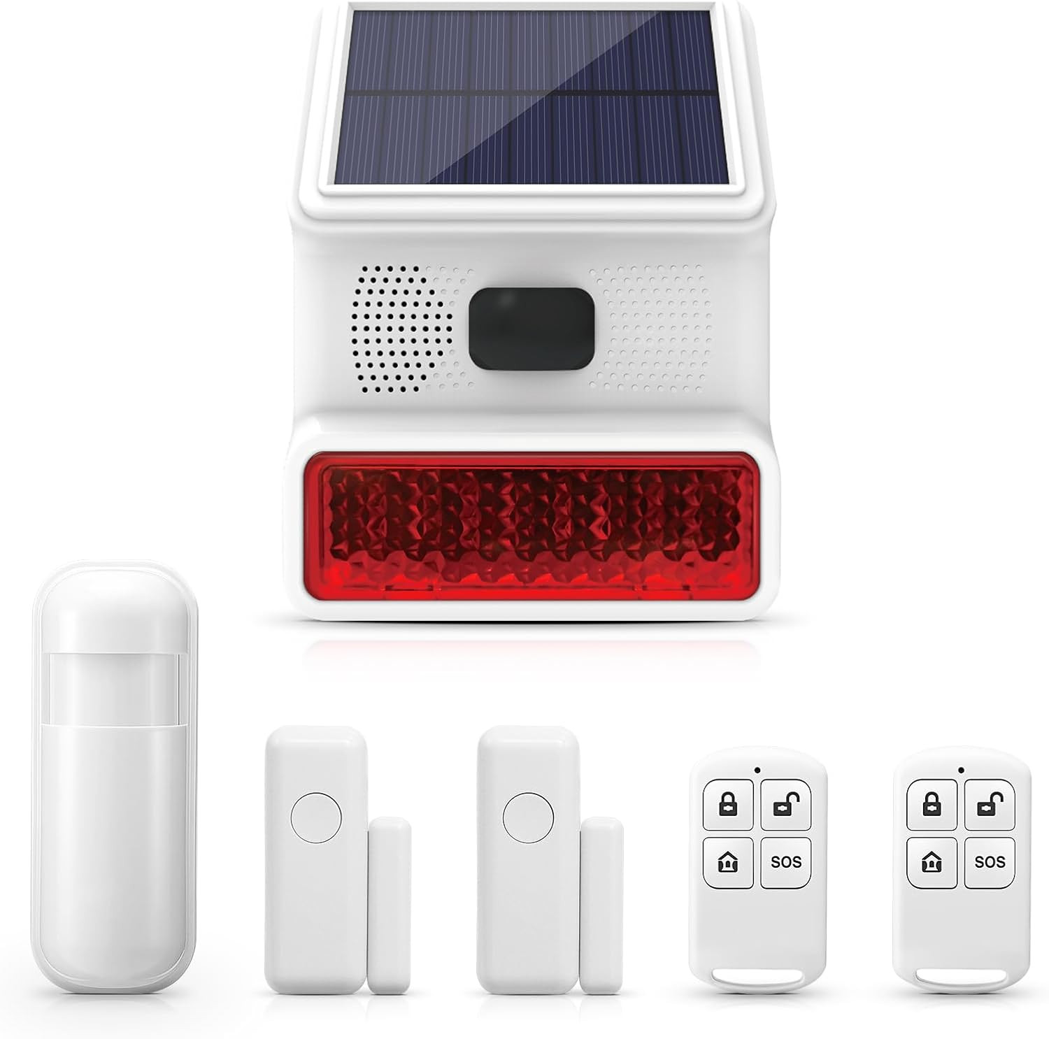 Home System Indoor/Outdoor Weather-Proof Siren, Outdoor Solar Siren with Door/Wi
