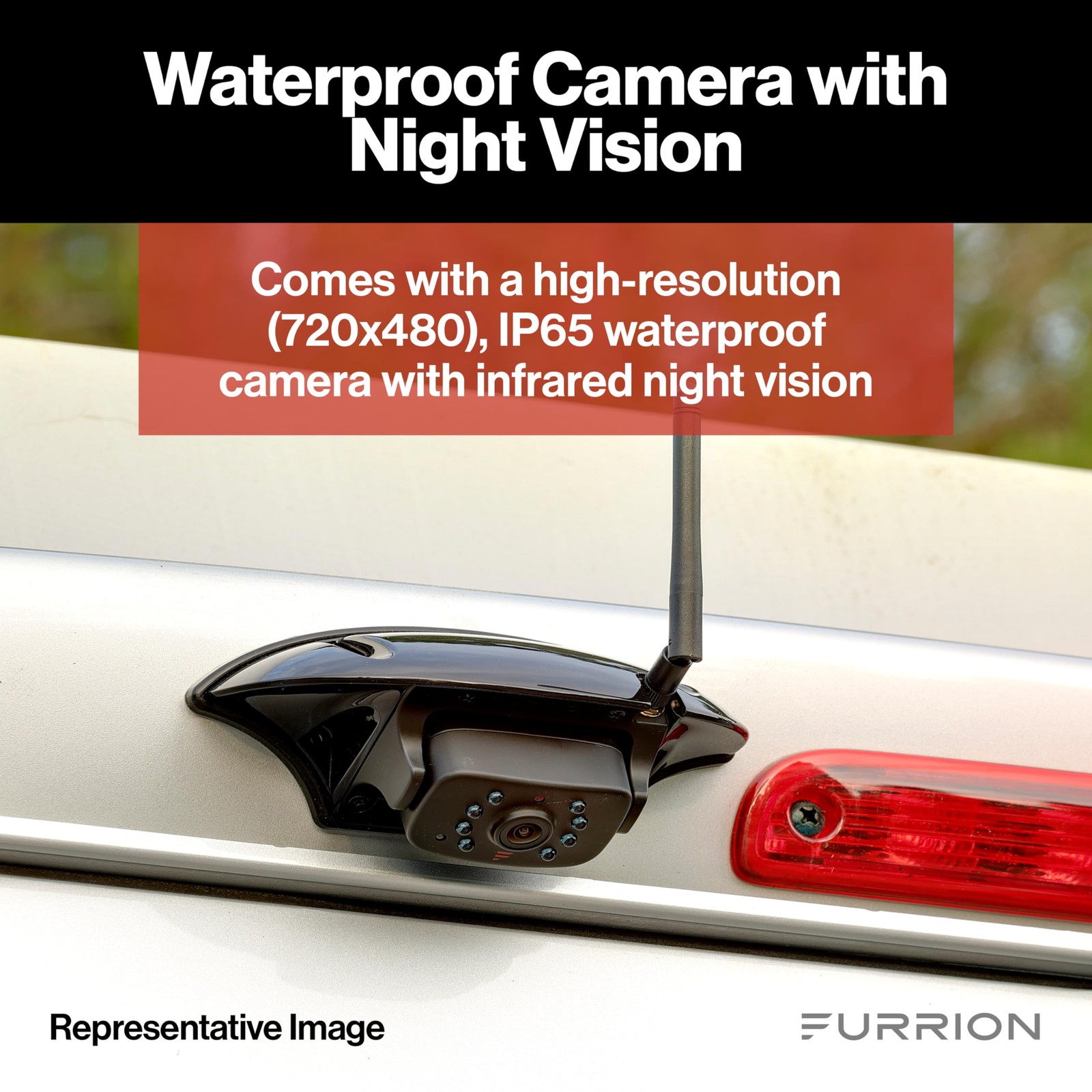 Furrion Vision S Wireless RV Backup Camera System with 4.3 inch, Black