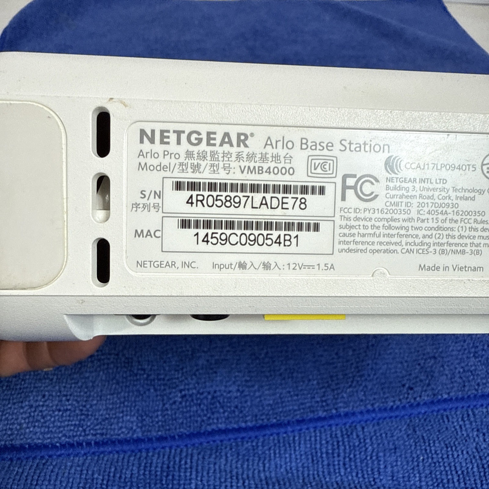 NetGear Arlo Pro VMB4000 Wireless Security Base Station – SOLD AS IS / UNTESTED