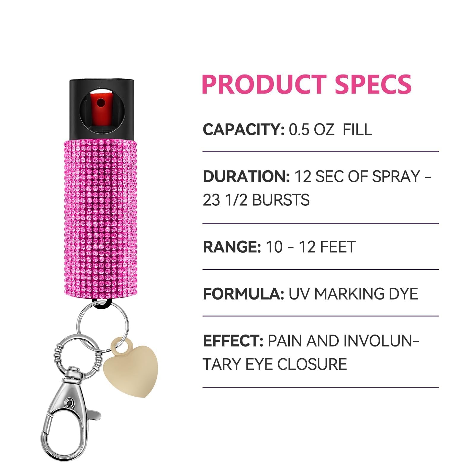 3-in-1 Personal Alarm & Door Handle Alarm & LED Light and Jeweled Pepper Spra…
