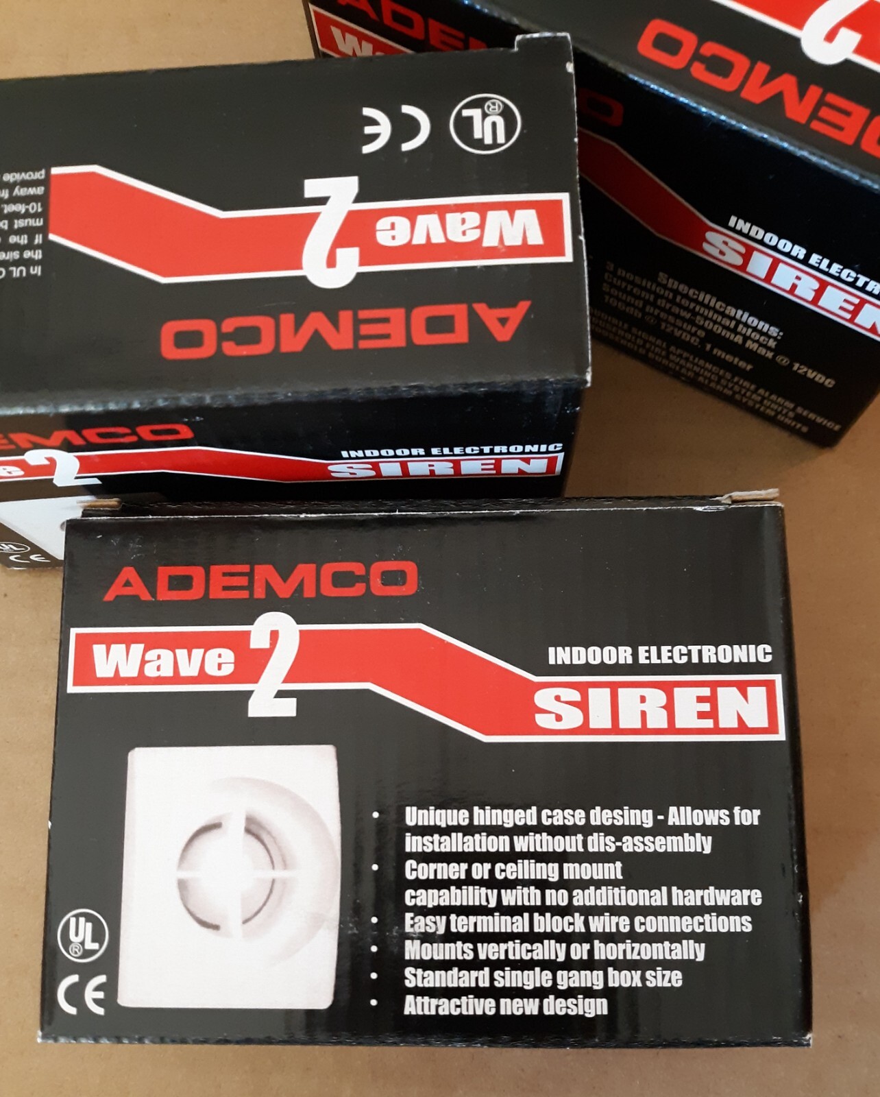 Ademco WAVE 2 Two-Tone Siren Beige / White 106 db., 12VDC, 500mA (3 Pack)
