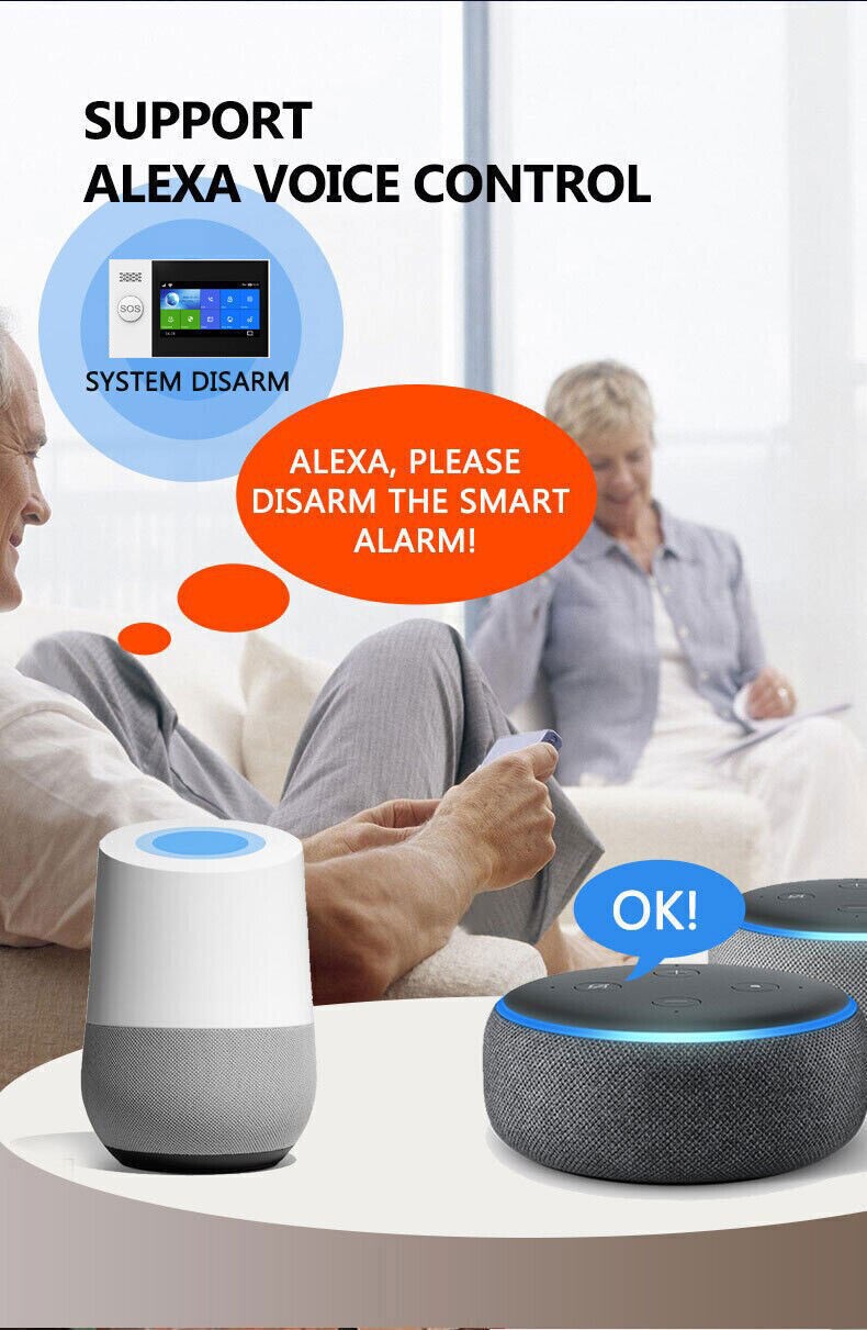 TUYA WiFi+4G 3G GSM Smart Home Security Alarm System w/Touch Keypad PIR DOOR