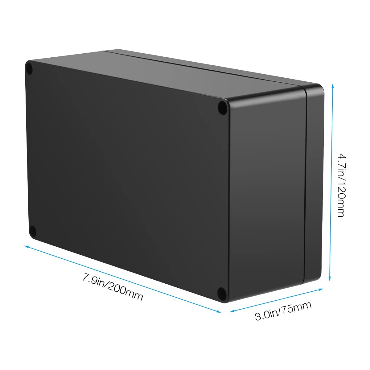 Waterproof Electronic ABS Plastic 7.87"x4.72"x2.95", Black