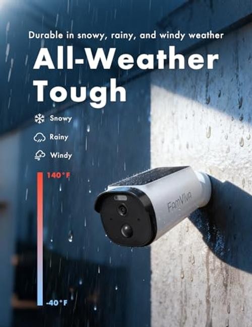 Solar Security Cameras Wireless Outdoor, 2K/3MP Battery Powered Camera 1 Pack