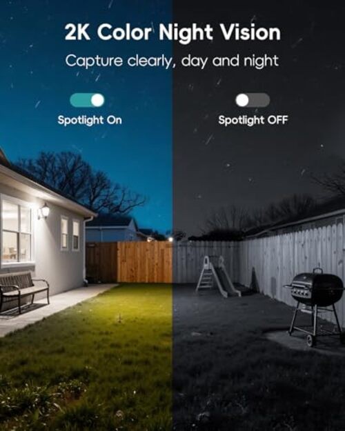 2K Solar Security Cameras Wireless Outdoor, 360° PTZ Camera for Home 1-Pack