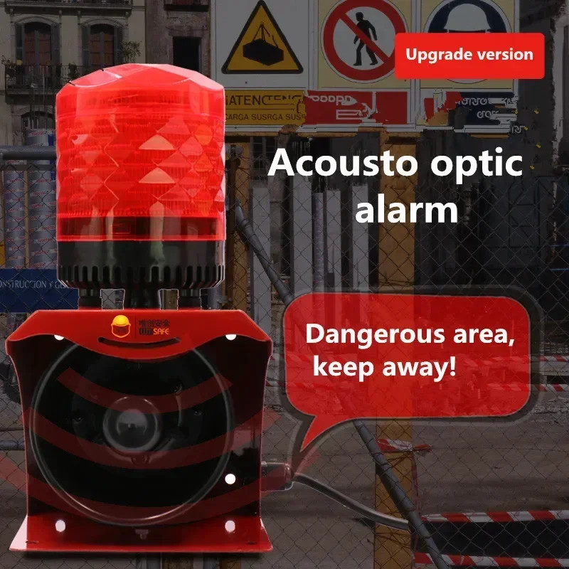 SF-513 12V 24V 220V Industrial Horn Siren Emergency Sound Light Alarm Red LED Fl