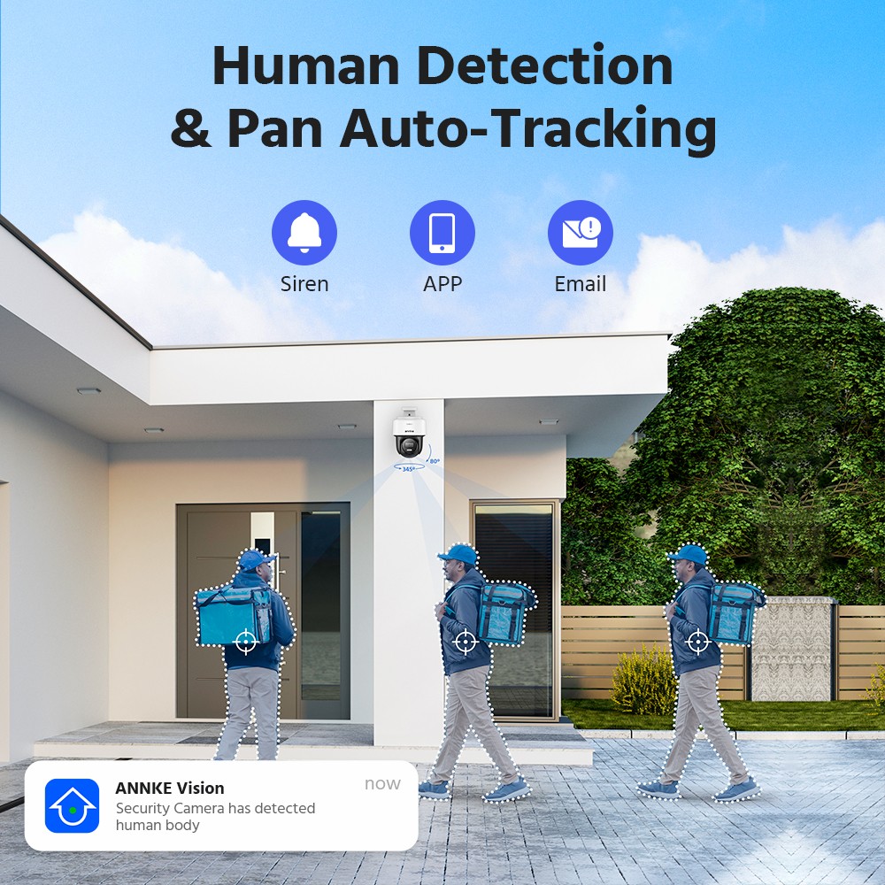 ANNKE 4K PoE Security IP Camera 8MP PT Color Night Vision Two Way Audio H.265+