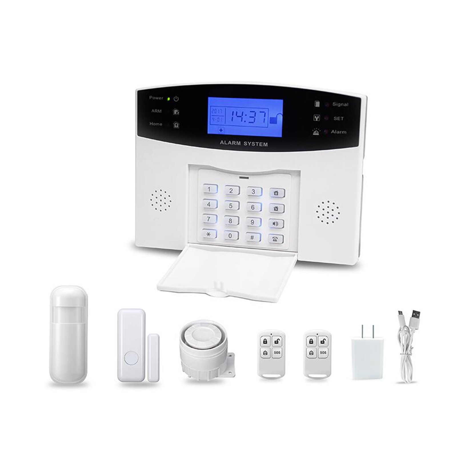 1-WiFi GSM Alarm System Tuya Smart Home LCD Display Security Alarm Support AEJL