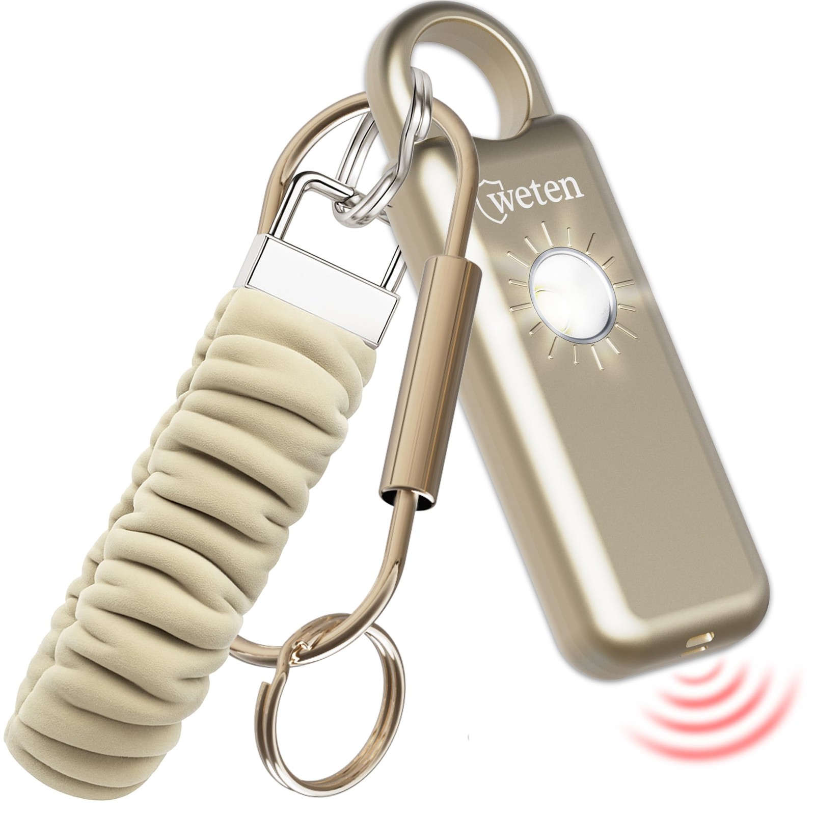 Personal Safety Alarm Keychain – 130dB Siren with Bottom Speaker, LED Light, …