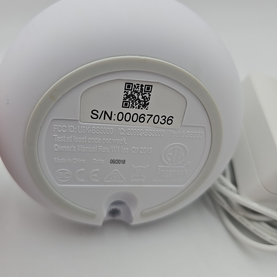 Simplisafe SSBS3 Home Security Base Station White w/Power Supply