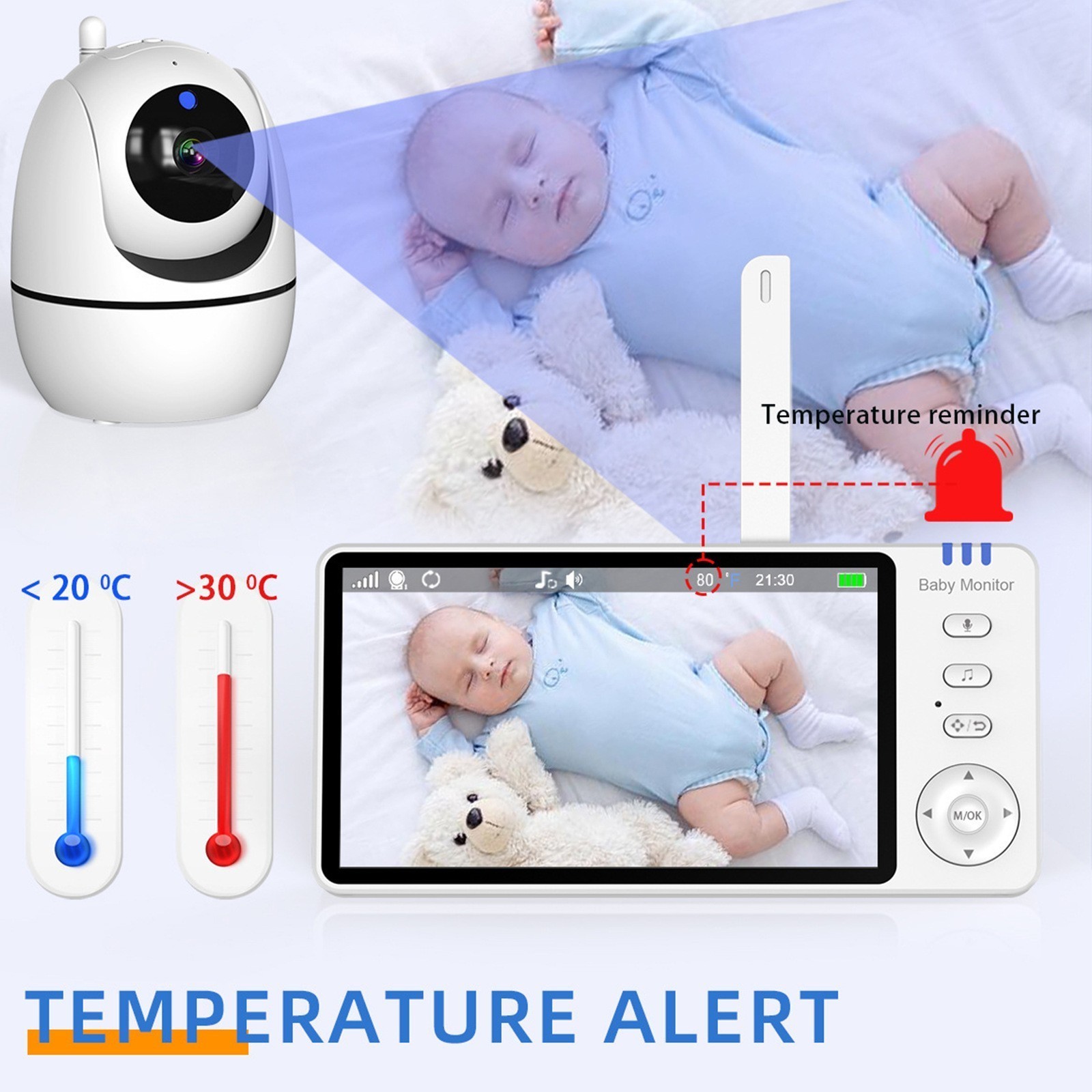 5-inch high-definition baby and child monitor wireless baby monitor ABM501